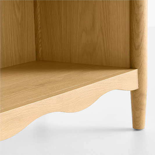 Waveland Natural Oak Wood 2-Shelf Kids Bookcase