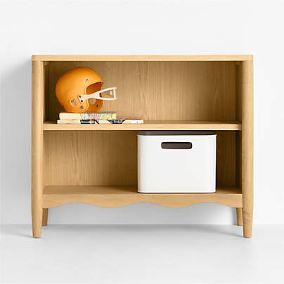 Waveland Natural Oak Wood 2-Shelf Kids Bookcase