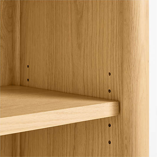 Waveland Natural Oak Wood 4- Shelf Tall Kids Bookcase