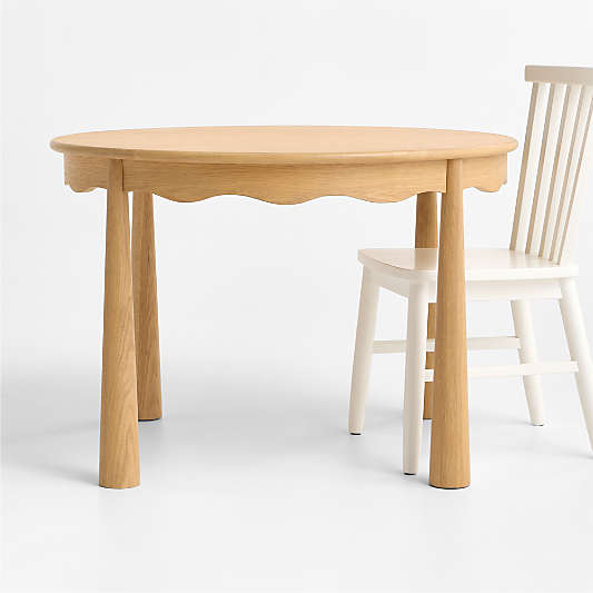 Waveland Natural Oak Wood Round Kids Play Table