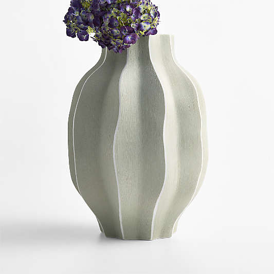 Waverly Large Smoke Green Porcelain 13" Vase