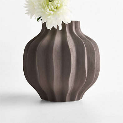 View Waverly Medium Brown Porcelain 10" Vase details