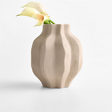 View Waverly Small Taupe Porcelain 7.5" Vase details