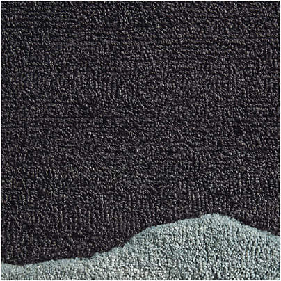 Wavy Border Midnight Navy Blue Kids Performance Area Rug Swatch