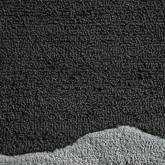 Wavy Border Midnight Navy Blue Kids Performance Area Rug
