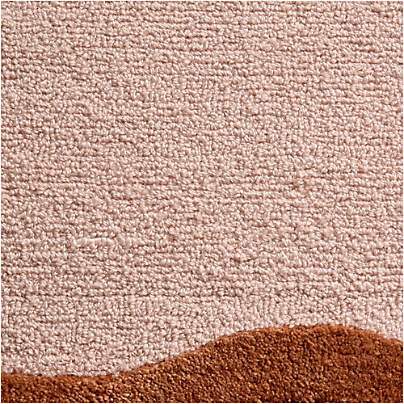 Wavy Border Pink Tint Kids Performance Area Rug Swatch