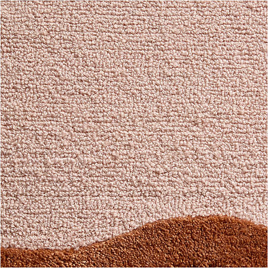Wavy Border Pink Tint Kids Performance Area Rug