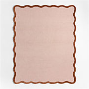 Wavy Border Pink Tint Kids Performance Area Rug 8'x10'