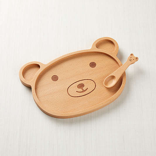 Wooden Bear Dinner Set