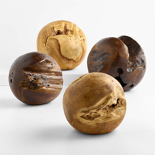 Wood Sphere Decorative Object 8"-11"