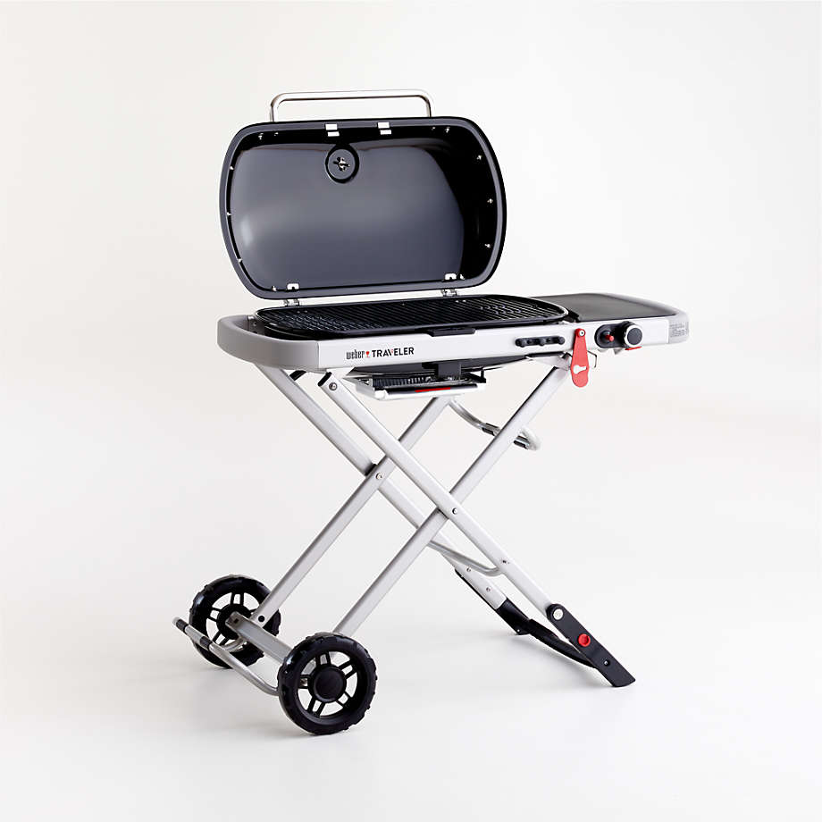 Weber Traveler Mini Portable Propane Gas Outdoor Grill + Reviews | Crate & Barrel