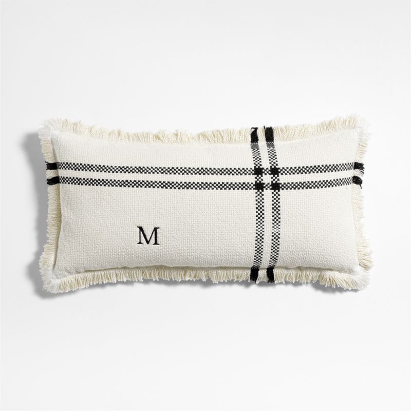 Weekend Organic Cotton 36"x16" Arctic Ivory and Ink Black Throw Pillow Cover - image 2 of 8