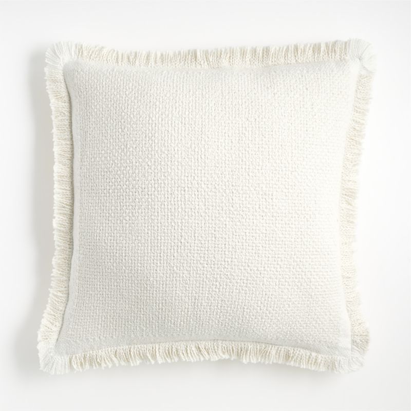 Weekend Arctic Ivory Organic Cotton 23"x23" Throw Pillow Cover