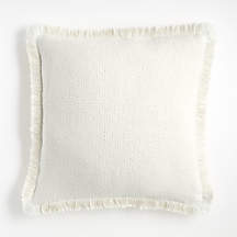 Weekend Arctic Ivory Organic Cotton 23"x23" Throw Pillow Cover + Reviews | Crate & Barrel