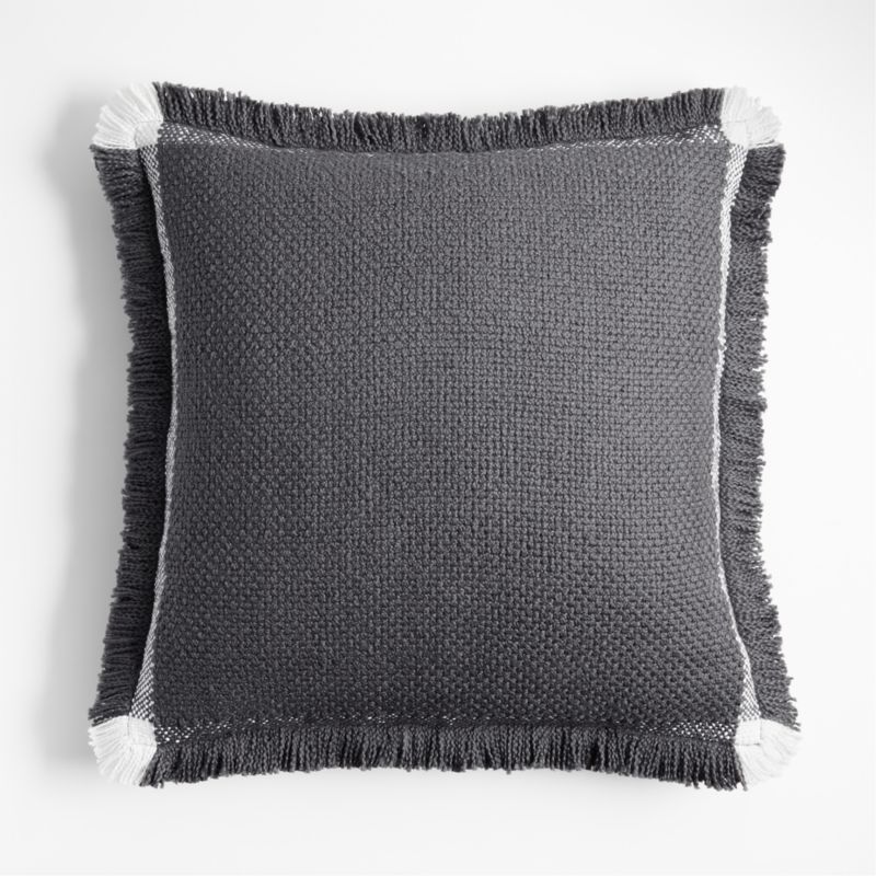 Weekend Storm Grey Organic Cotton 23"x23" Throw Pillow Cover