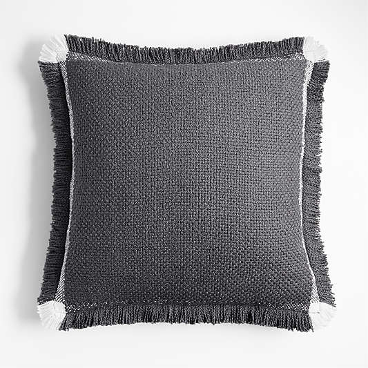 Weekend Storm Grey Organic Cotton 23"x23" Throw Pillow