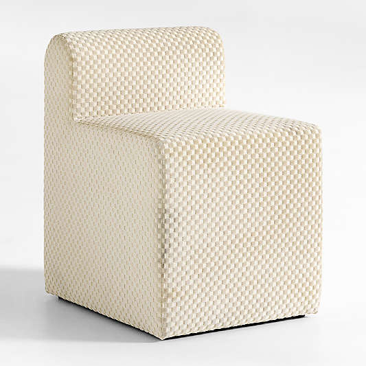 Wellie Stone Tan Slipcovered Vanity Kids Chair