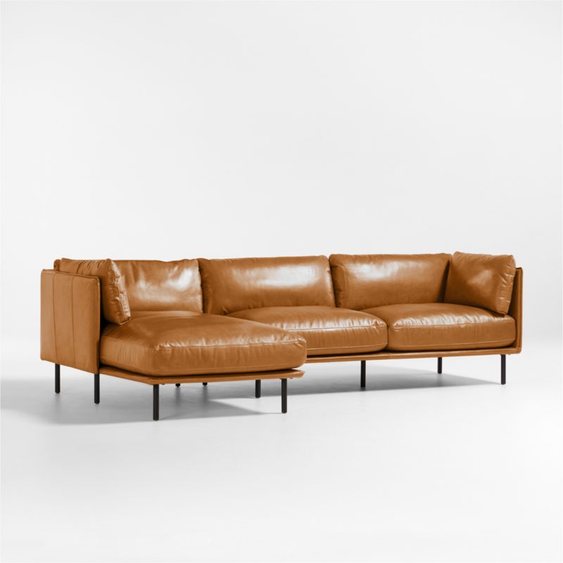 Wells Leather 2-Piece Chaise Sectional Sofa - image 4 of 9