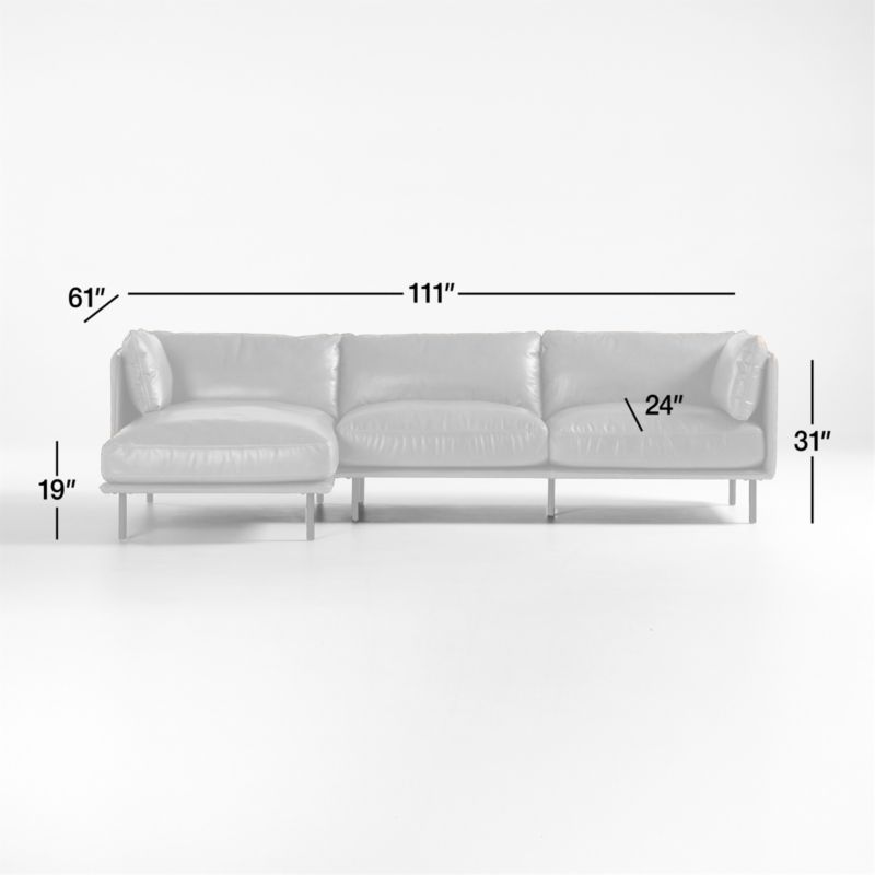 View Wells Leather 2-Piece Chaise Sectional Sofa - image 3 of 11