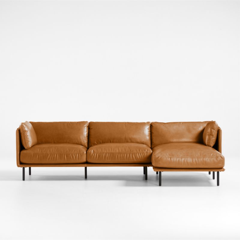 Wells Leather 2-Piece Chaise Sectional Sofa