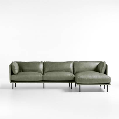 Dekalb Leather 2-Piece Chaise Sectional (102)