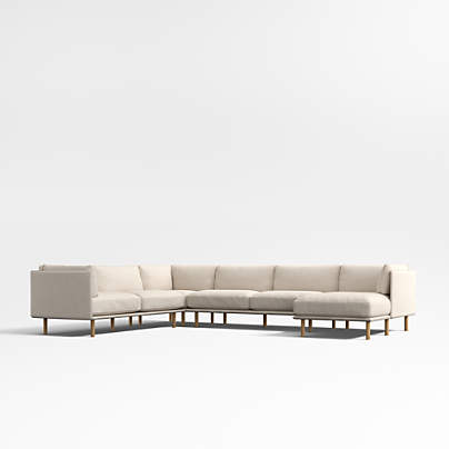 Wells 4-Piece L-Shaped Sectional Sofa with Chaise Lounge