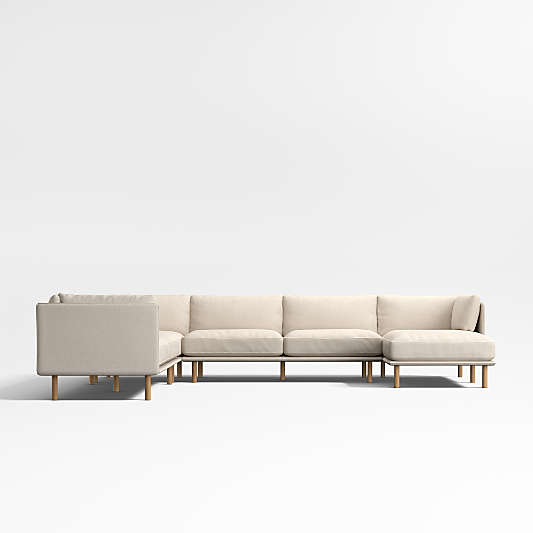 Wells 4-Piece L-Shaped Sectional Sofa with Chaise Lounge