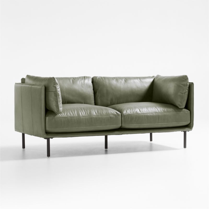 Wells Leather Apartment Sofa + Reviews Crate & Barrel