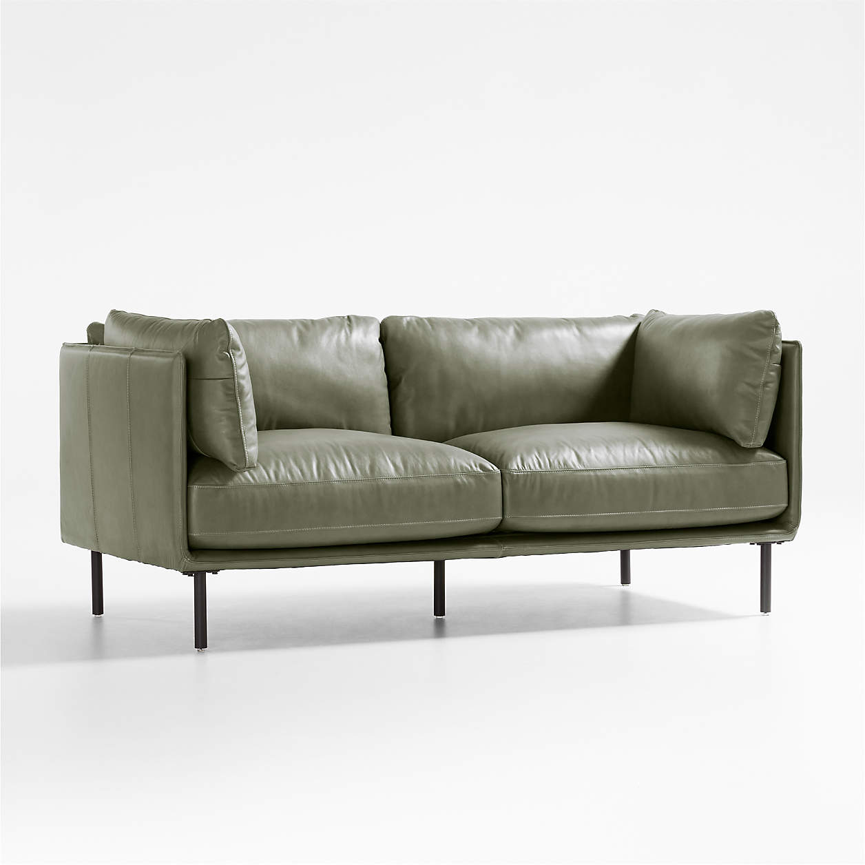 Wells Leather Apartment Sofa + Reviews Crate & Barrel