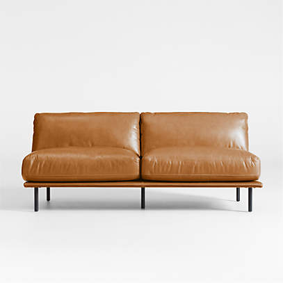 Wells Leather Armless Sofa Crate And, Armless Leather Sofa