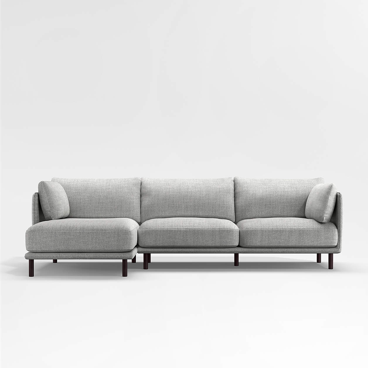 Wells 2-Piece Chaise Sectional with Dark Brown Leg Finish | Crate and ...