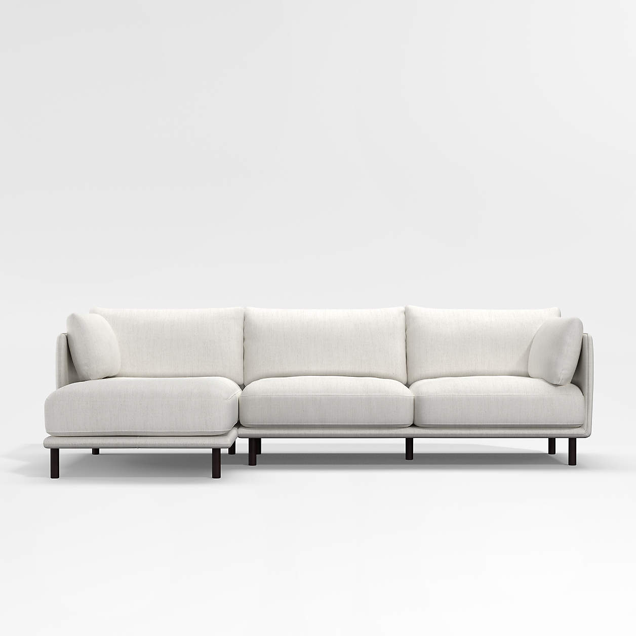 Wells 2Piece Chaise Sectional Sofa with Dark Brown Leg Finish