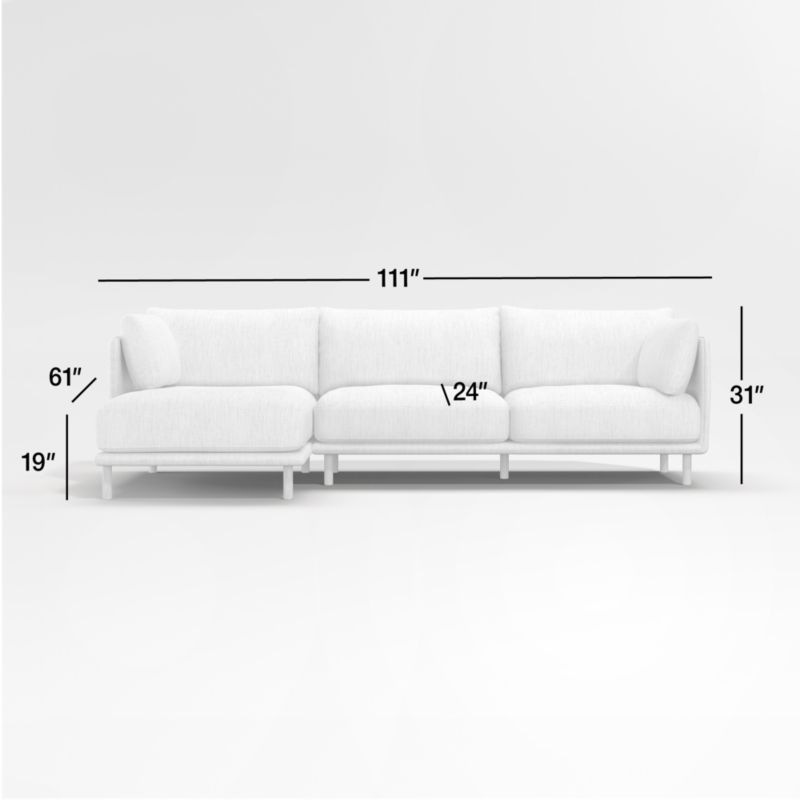 View Wells 2-Piece Chaise Sectional Sofa with Natural Leg Finish - image 2 of 8