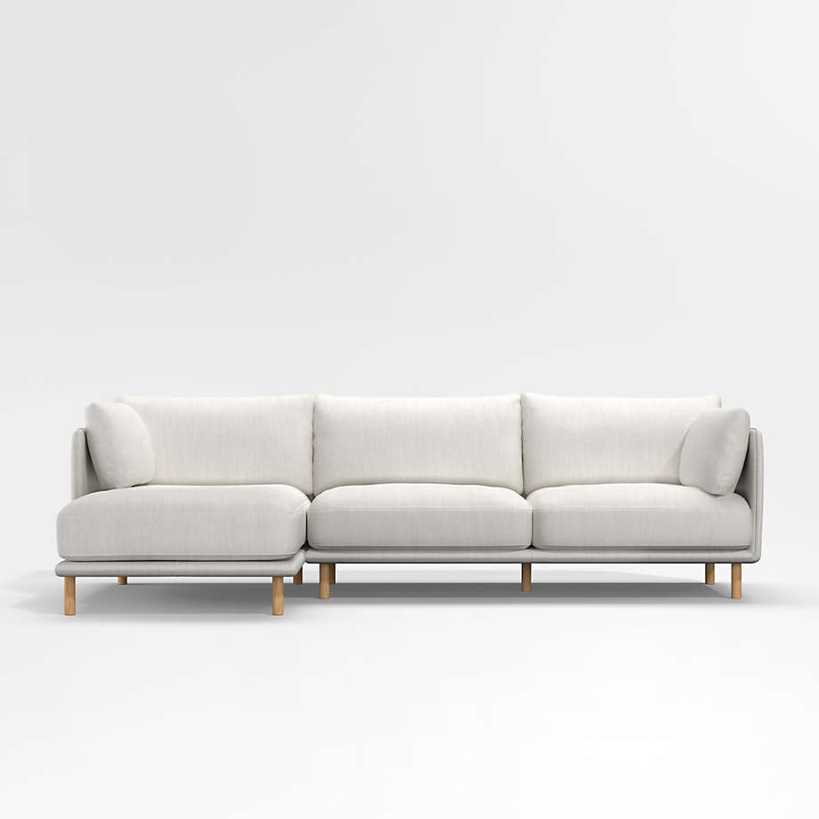 Wells 2Piece Chaise Sectional Sofa with Natural Leg Finish + Reviews