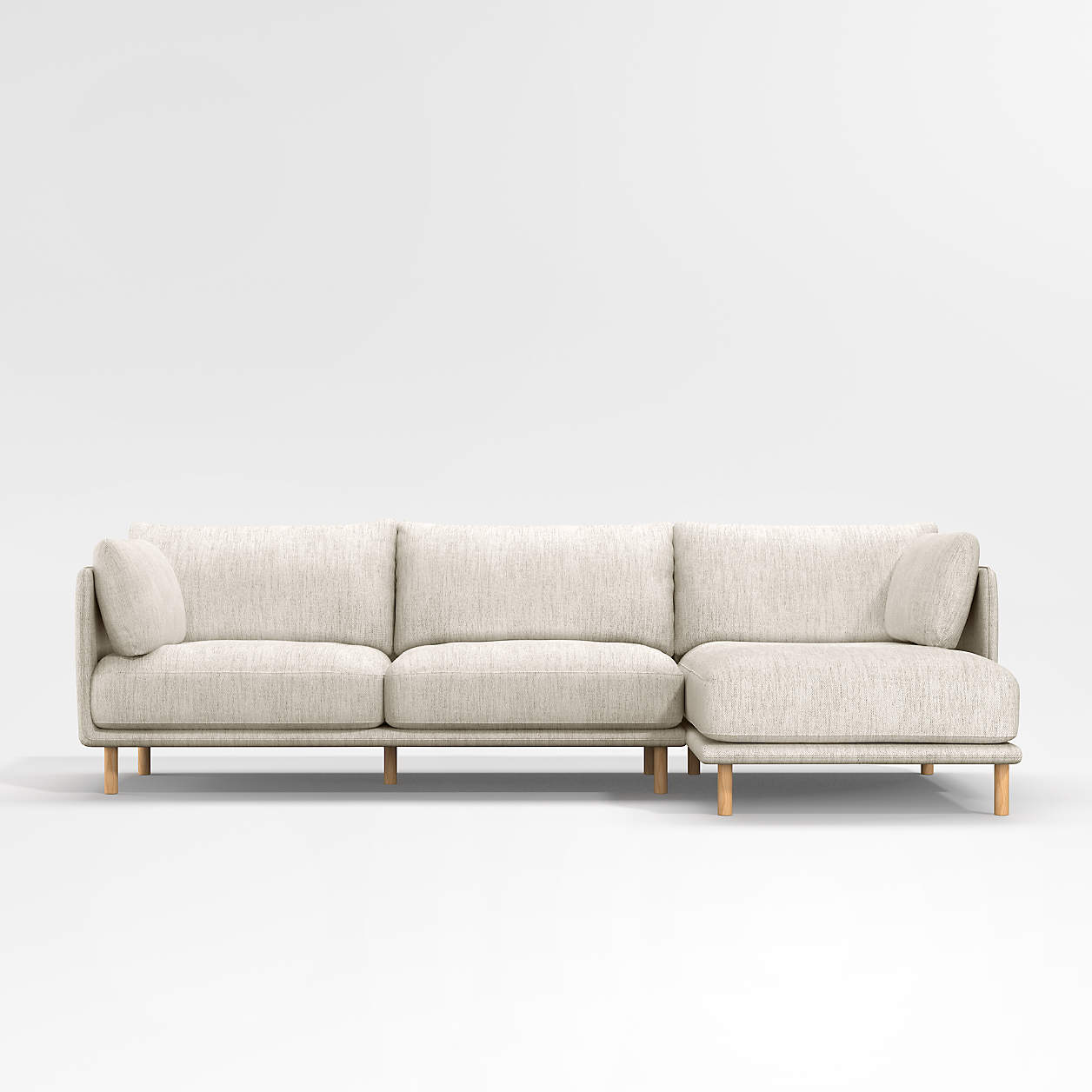 Wells 2-Piece Chaise Sectional Sofa with Natural Leg Finish | Crate ...