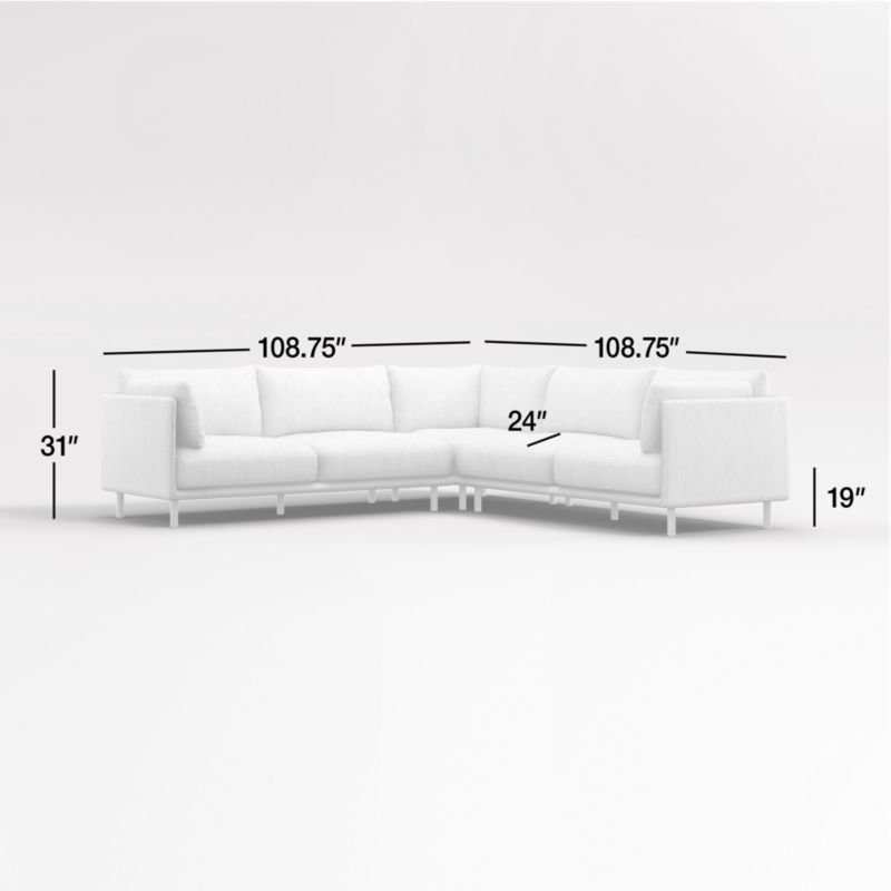 Wells 3-Piece L-Shaped Sectional Sofa with Natural Leg Finish