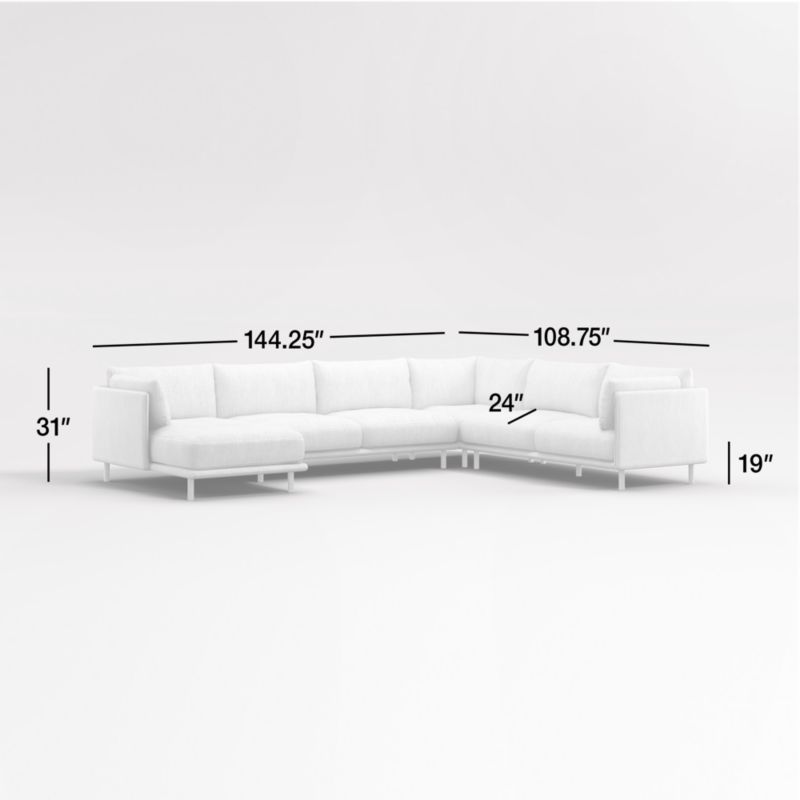 Wells 4-Piece U-Shaped Sectional Sofa with Natural Leg Finish | Crate ...