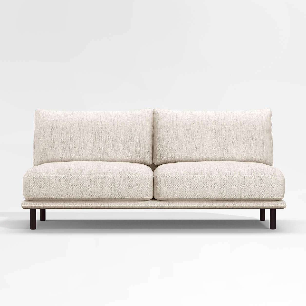 Wells Armless Sofa with Dark Brown Leg Finish + Reviews Crate & Barrel