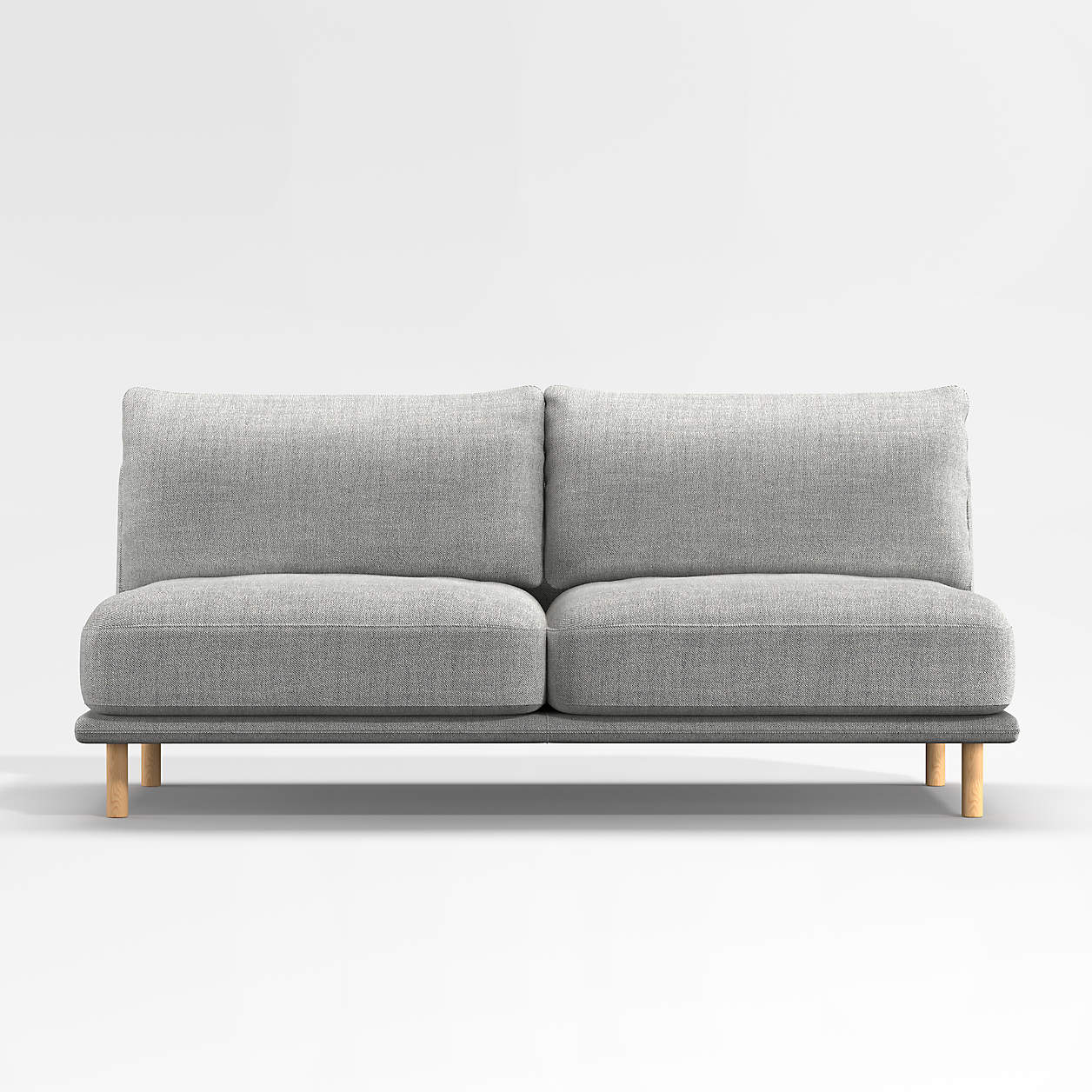 Wells Armless Sofa with Natural Leg Finish + Reviews Crate & Barrel