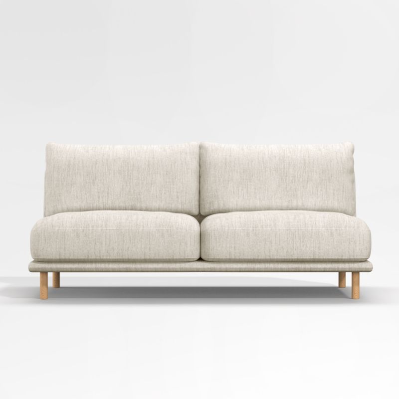 Wells Armless Sofa with Natural Leg Finish