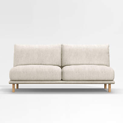 shit Cusco Gevangenisstraf Wells Armless Sofa with Natural Leg Finish + Reviews | Crate & Barrel