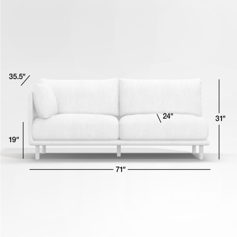 Wells Left-Arm Sofa with Natural Leg Finish