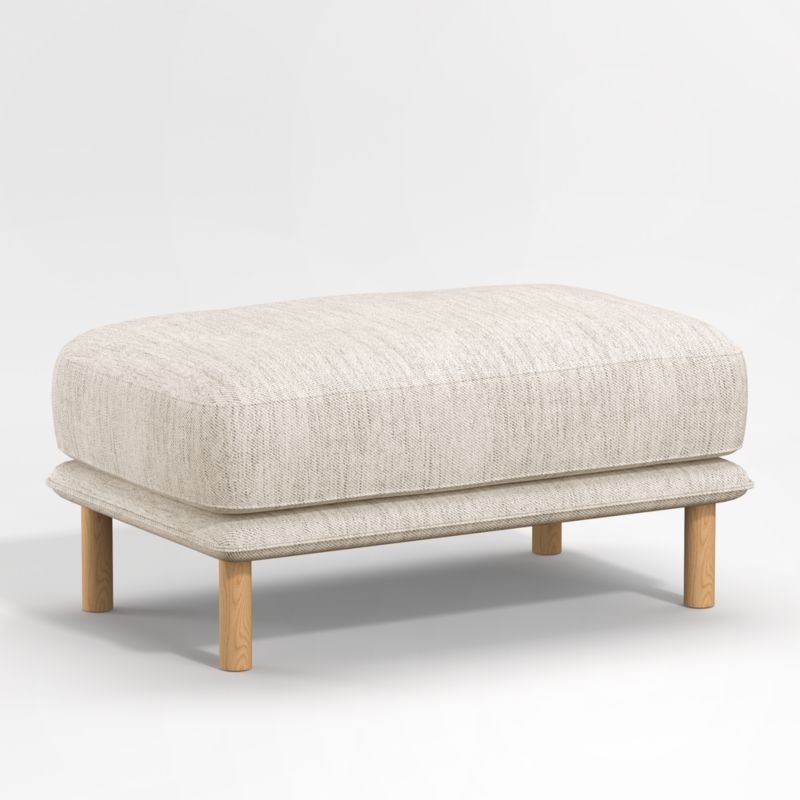 Wells Ottoman with Natural Leg Finish