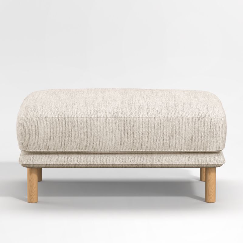 Wells Ottoman with Natural Leg Finish