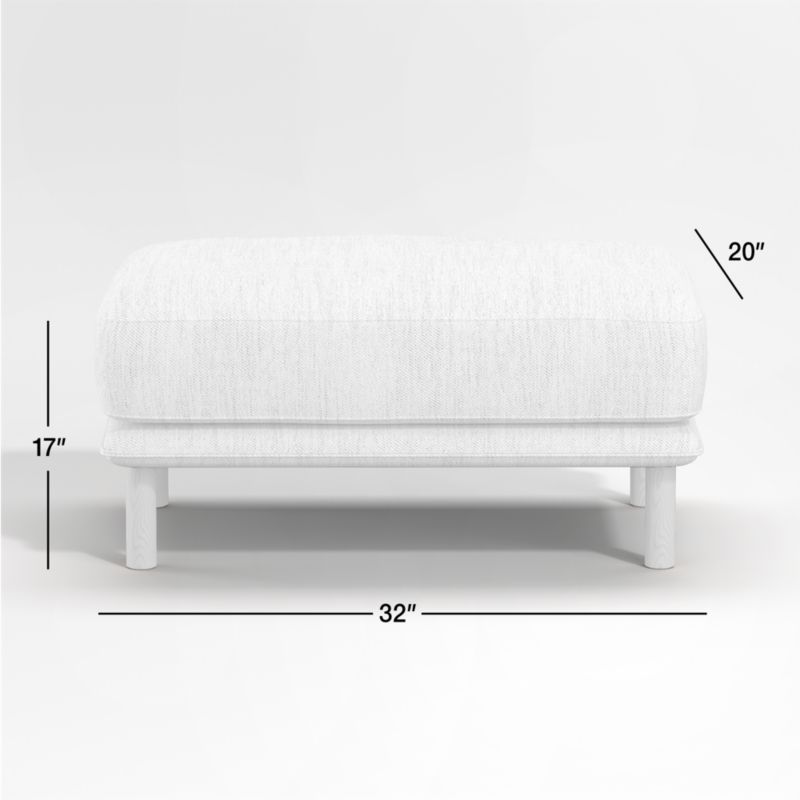 Wells Ottoman with Natural Leg Finish