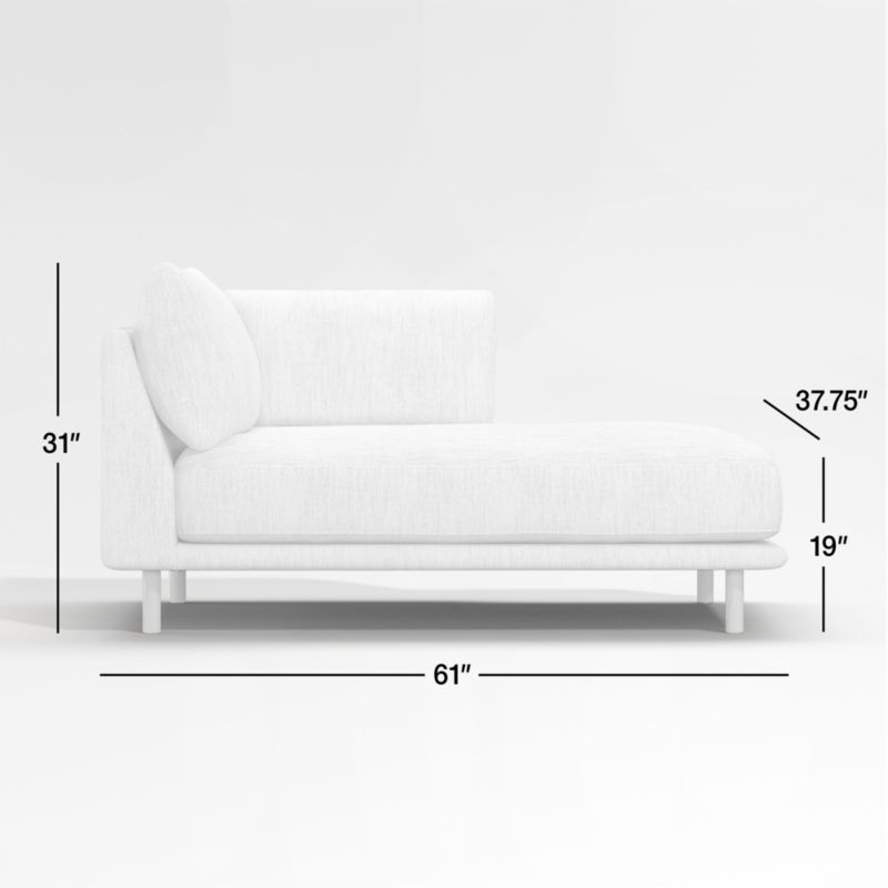 Wells Right-Arm Chaise with Natural Leg Finish
