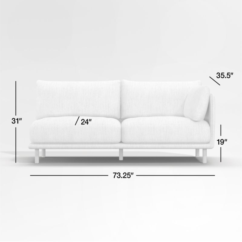 Wells Right-Arm Sofa with Natural Leg Finish