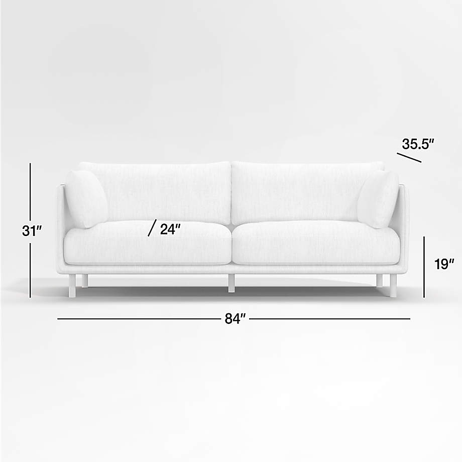 Crate&Barrel Wells Sofa with Dark Brown Leg Finish Square One