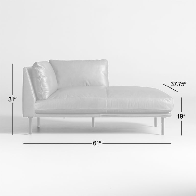 Wells Right-Arm Leather Chaise