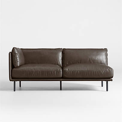 Wells Left Arm Leather Sofa Crate And, Crate And Barrel Leather Sofa